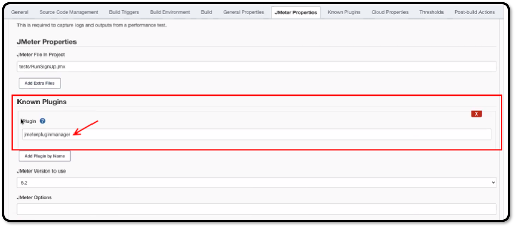 Adding the JMeter Plugin Manager reference under JMeter Properties.